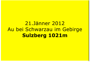 21.Jnner 2012 Au bei Schwarzau im Gebirge Sulzberg 1021m