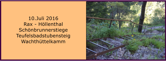 10.Juli 2016 Rax - Höllenthal Schönbrunnerstiege Teufelsbadstubensteig Wachthüttelkamm