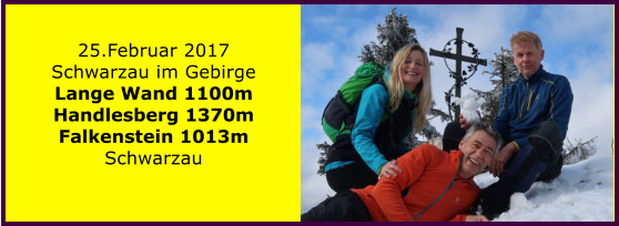 25.Februar 2017 Schwarzau im Gebirge Lange Wand 1100m Handlesberg 1370m Falkenstein 1013m Schwarzau