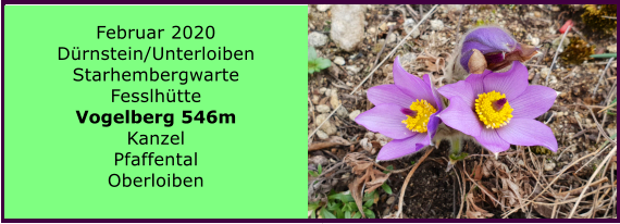 Februar 2020  Drnstein/Unterloiben Starhembergwarte Fesslhtte Vogelberg 546m Kanzel Pfaffental Oberloiben