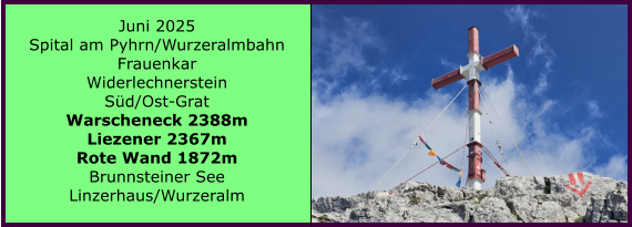 BERICHT  FOLGT BERICHT  FOLGT Ranach 80   Ranach 80   Jnner 2024 Steinbach am Attersee Kienklause Bramhosen 960m Praterstern Keinklause    BERICHT  FOLGT BERICHT  FOLGT Ranach 80   Ranach 80   Juni 2025 Spital am Pyhrn/Wurzeralmbahn Frauenkar Widerlechnerstein Sd/Ost-Grat Warscheneck 2388m Liezener 2367m Rote Wand 1872m Brunnsteiner See Linzerhaus/Wurzeralm