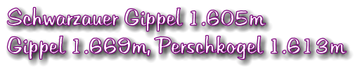 Schwarzauer Gippel 1.605m Gippel 1.669m, Perschkogel 1.613m