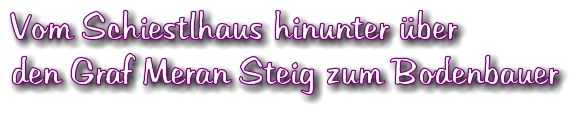 Vom Schiestlhaus hinunter ber den Graf Meran Steig zum Bodenbauer