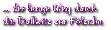 ... der lange Weg durch die Dullwitz zur Flzalm