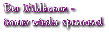 Der Wildkamm -  immer wieder spannend