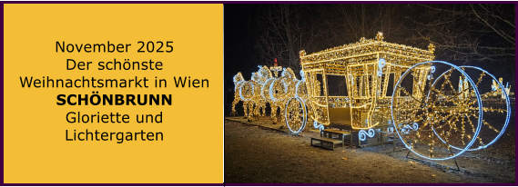BERICHT  FOLGT BERICHT  FOLGT Ranach 80   Ranach 80   November 2025 Der sch�nste Weihnachtsmarkt in Wien SCH�NBRUNN Gloriette und Lichtergarten