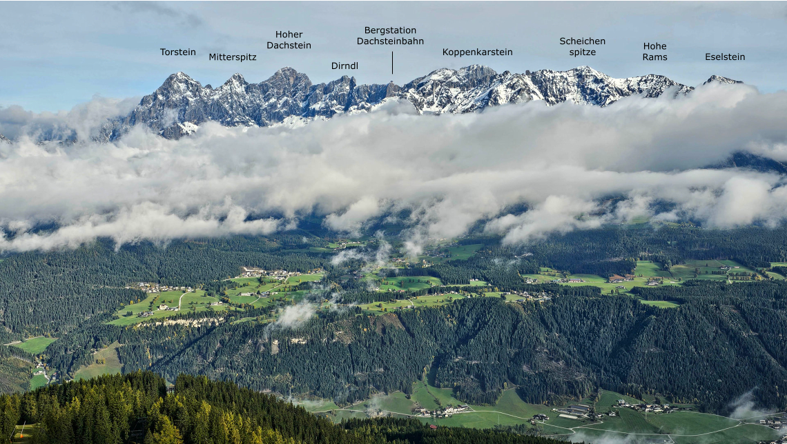 Torstein Mitterspitz Hoher  Dachstein Dirndl Bergstation Dachsteinbahn Koppenkarstein Scheichen spitze Eselstein Hohe Rams